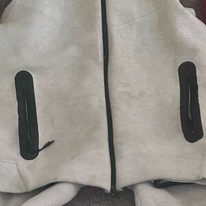 Gray Zip-Up Jacket with Black Accents